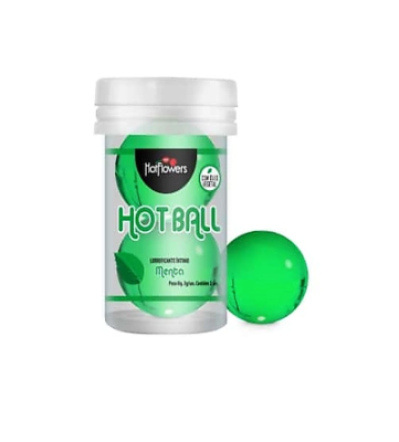 Лубрикант AROMATIC HOT BALL на масляной основе в виде двух шариков (аромат мяты)